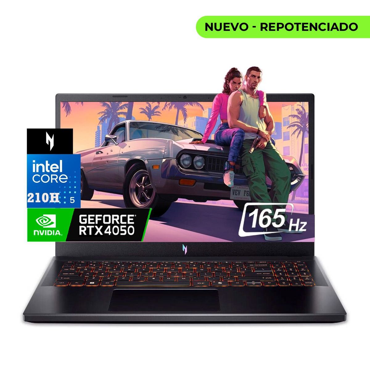 ACER - Computador Portátil Gamer Acer Nitro V15 Core 5 210H 16/512 RTX 4050 6 GB 15,6 FHD 165 HZ
