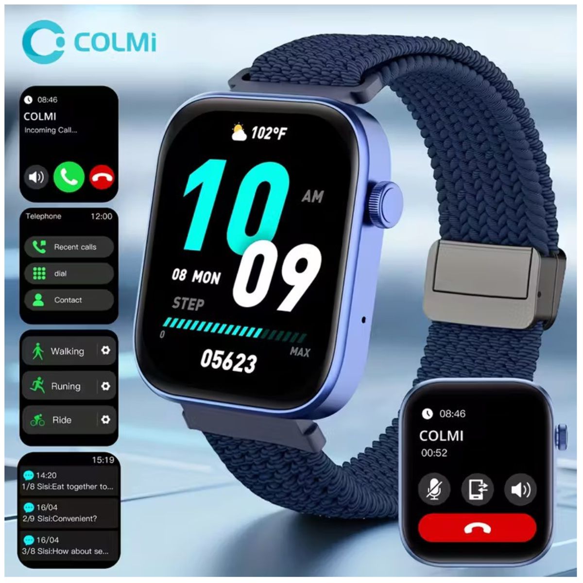 COLMI - Reloj Inteligente Mujer Hombre Llamadas Siri Deportes Reloj Smartwatch
