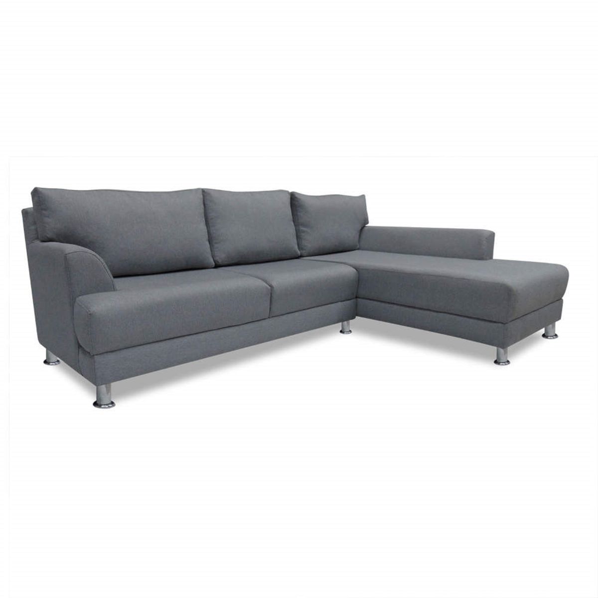 SOFA MARKET - Sofa Esquinero Conrad Derecho 5 Puestos Tela Gris