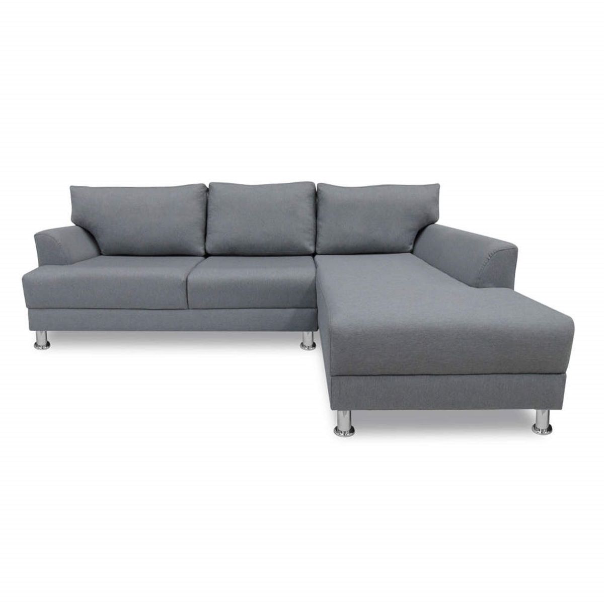 SOFA MARKET - Sofa Esquinero Conrad Derecho 5 Puestos Tela Gris