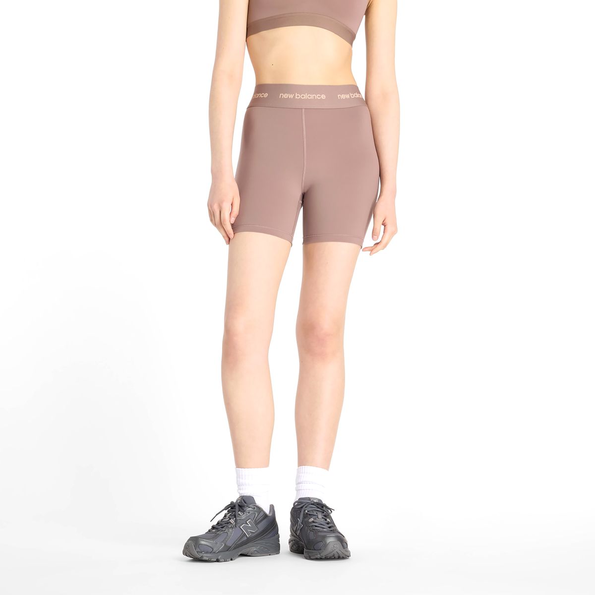 NEW BALANCE - Pantalonetas Deportivas New Balance Original Café Para Mujer