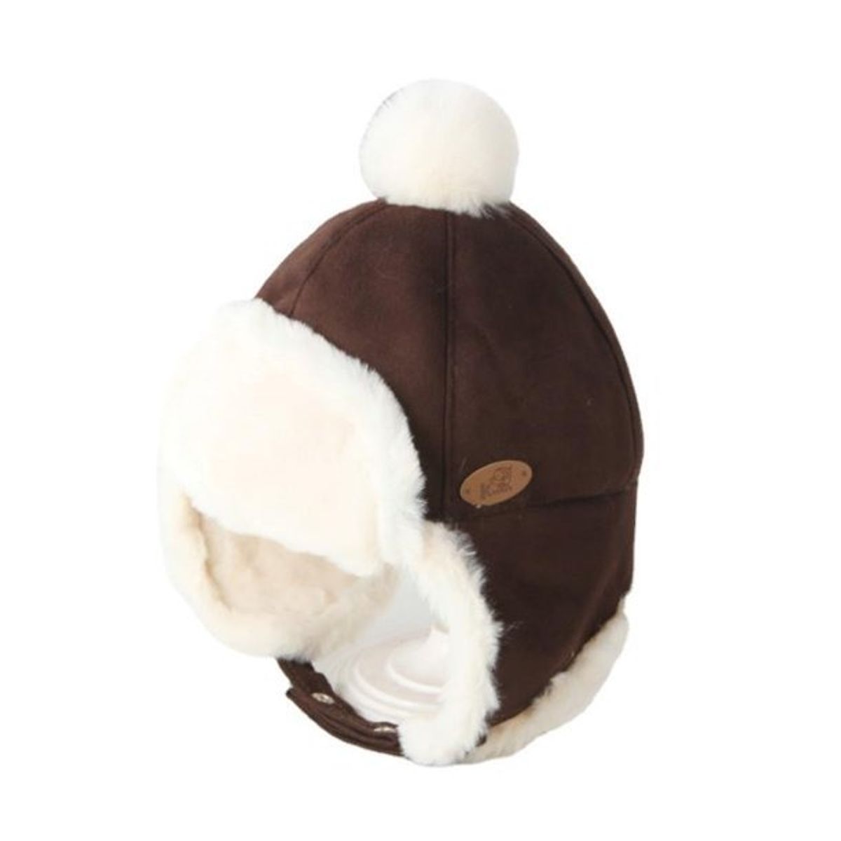 GENERICO - Gorro Bebe Piloto Ovejero Cafe Oscuro