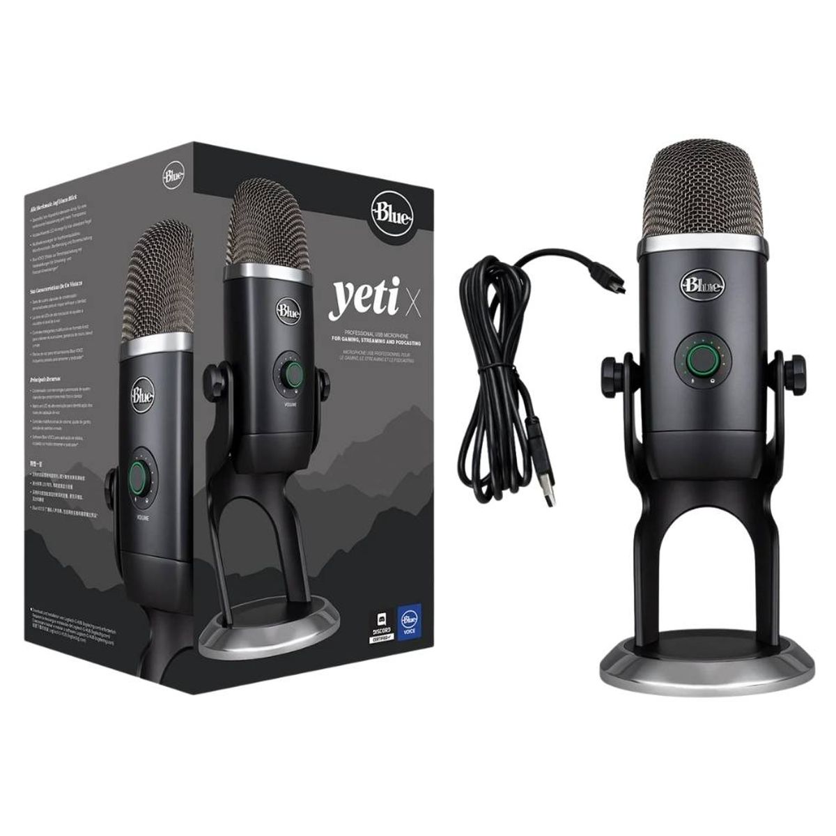 BLUE - Micrófono Profesional USB Multipatrón Logitech Blue Yeti X Streaming - Negro