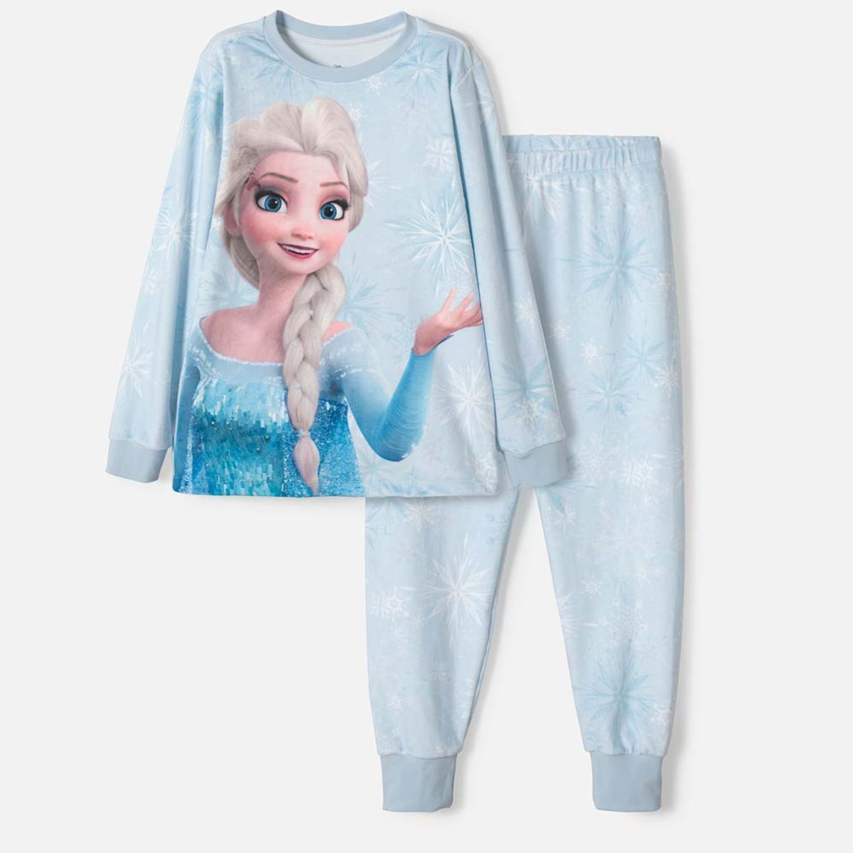 DISNEY - Pijama de frozen pantalón largo azul cielo para niña