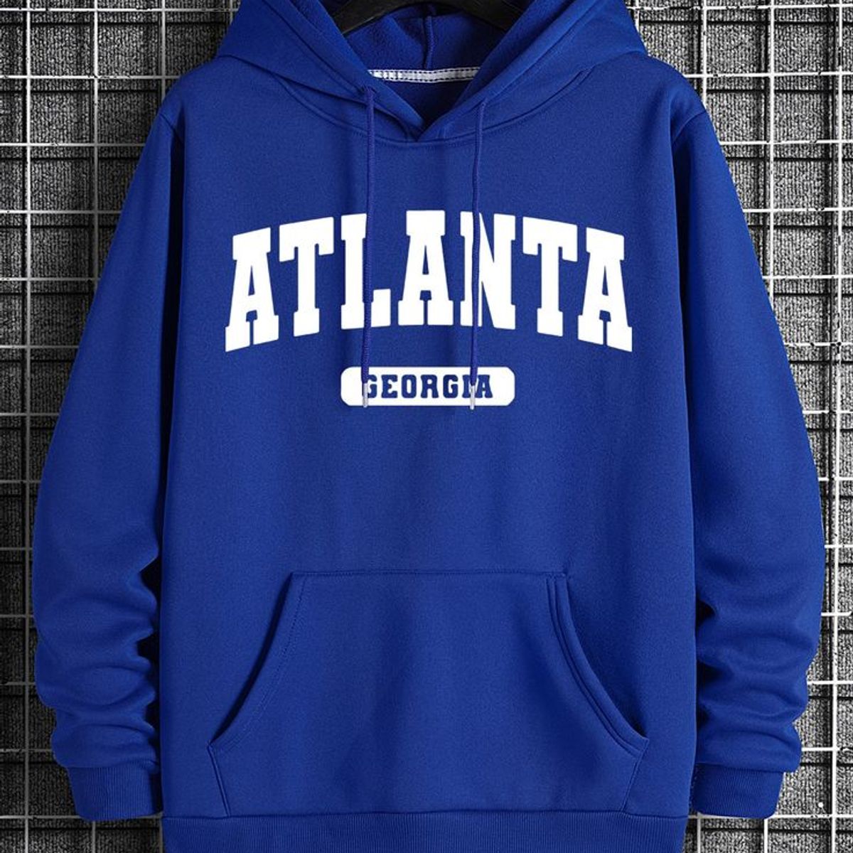 URBAN PLUS - buzo tipo hoodie sudadera estampado azul rey hombre y mujer