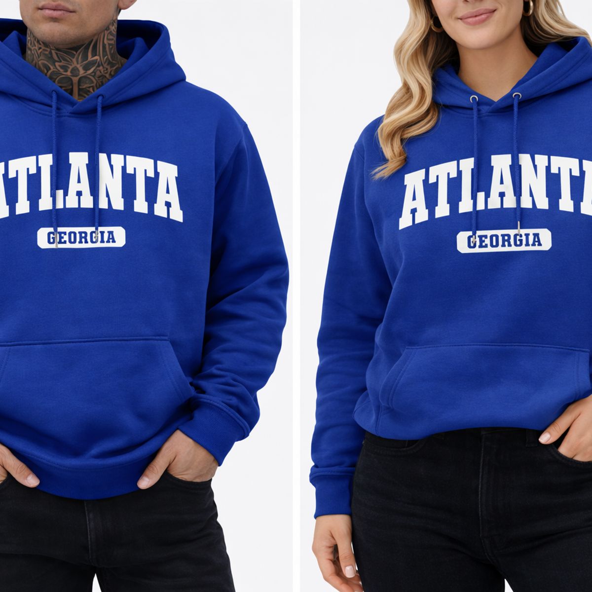 URBAN PLUS - buzo tipo hoodie sudadera estampado azul rey hombre y mujer