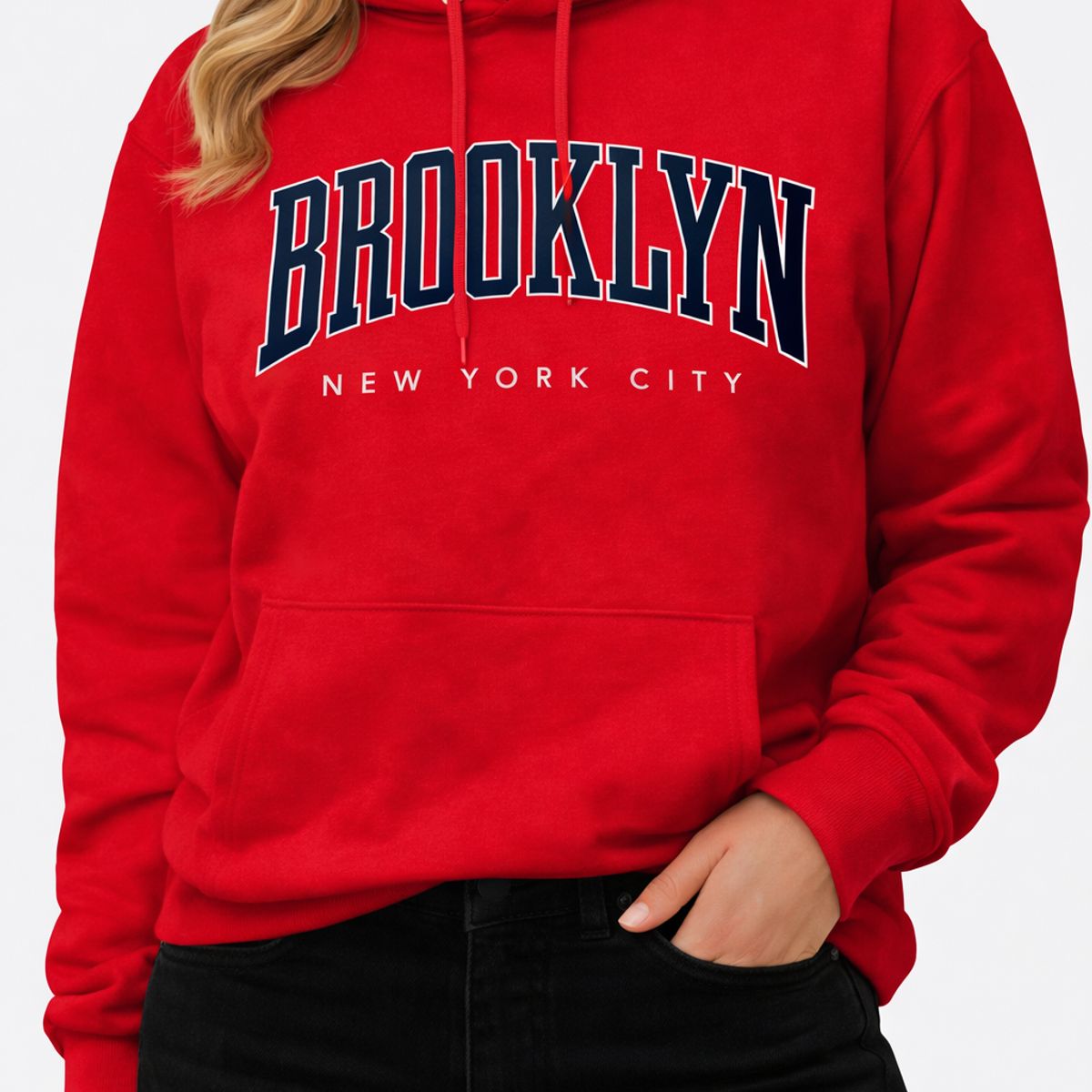 URBAN PLUS - buzo tipo hoodie sudadera estampado rojo  hombre y mujer