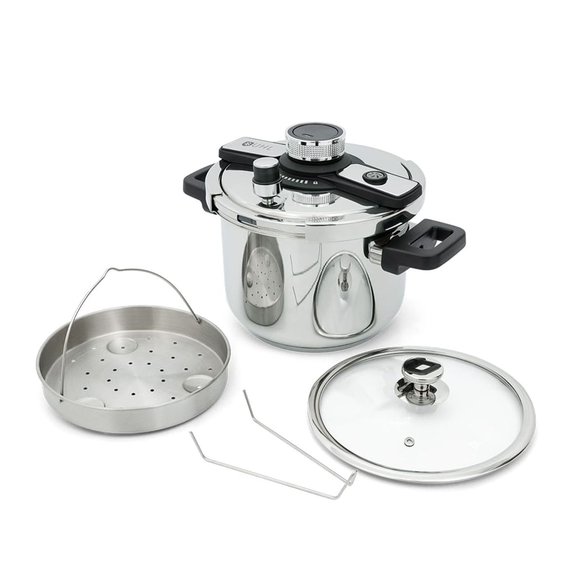 UNIVERSAL - OLLA A PRESIÓN UHL 5L ACERO QUIRURGICO + TAPA DE VIDRIO