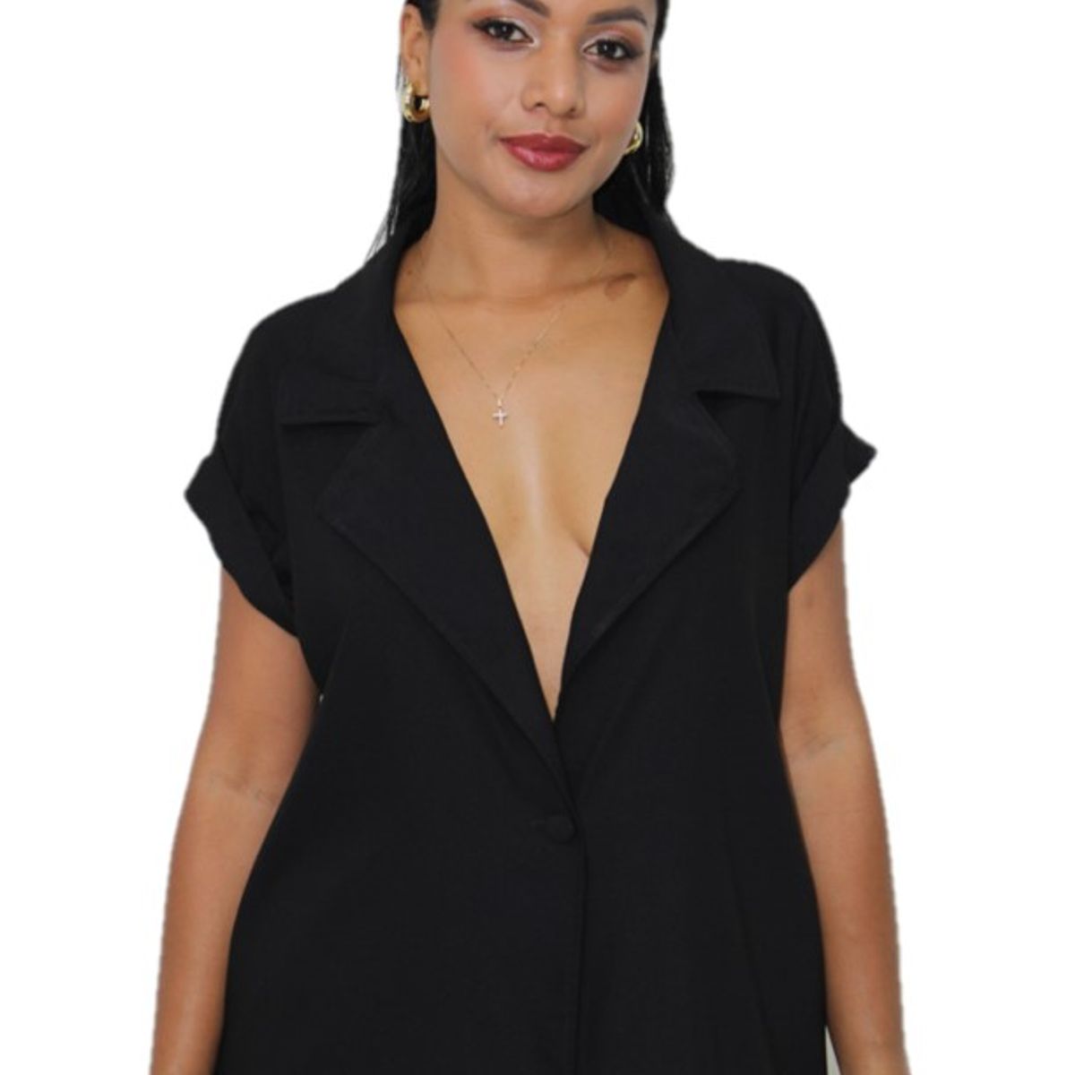 BOCARED - NARANJA CAMISERA AMPLIA PARA DAMA EN COLOR NEGRO