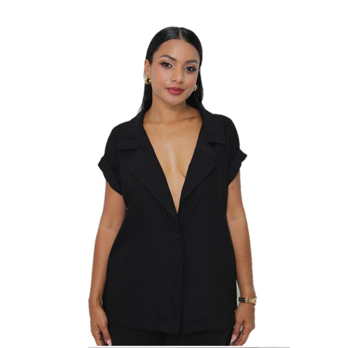 BOCARED - NARANJA CAMISERA AMPLIA PARA DAMA EN COLOR NEGRO