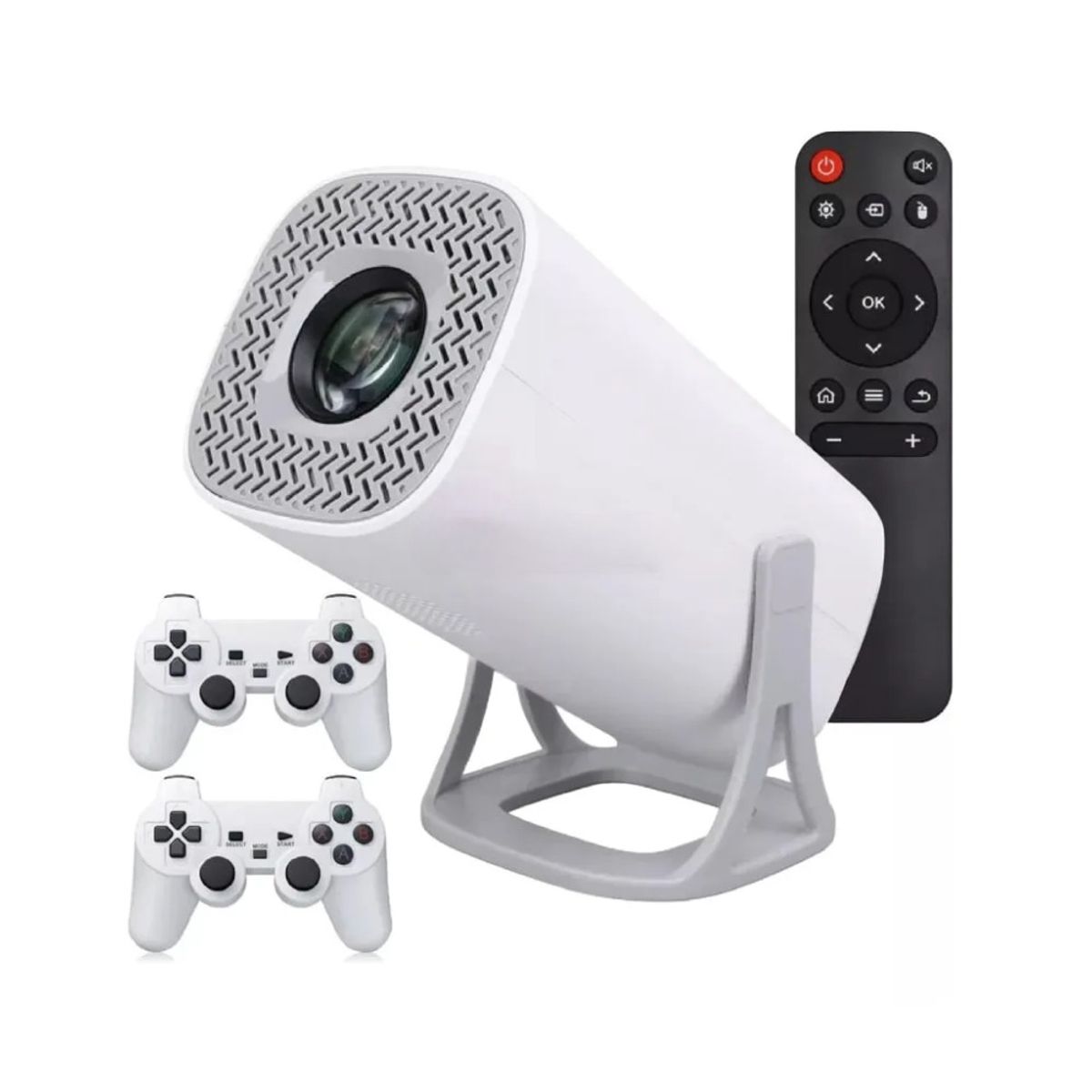 GENERICO - Proyector Portátil S40 Android TV 11 Full HD 4K Juegos Retro con 2 Controles