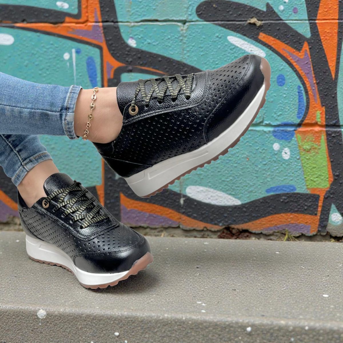 EVEGONZ - Zapatos de Mujer en Cuero Tenis Comodos Livianos