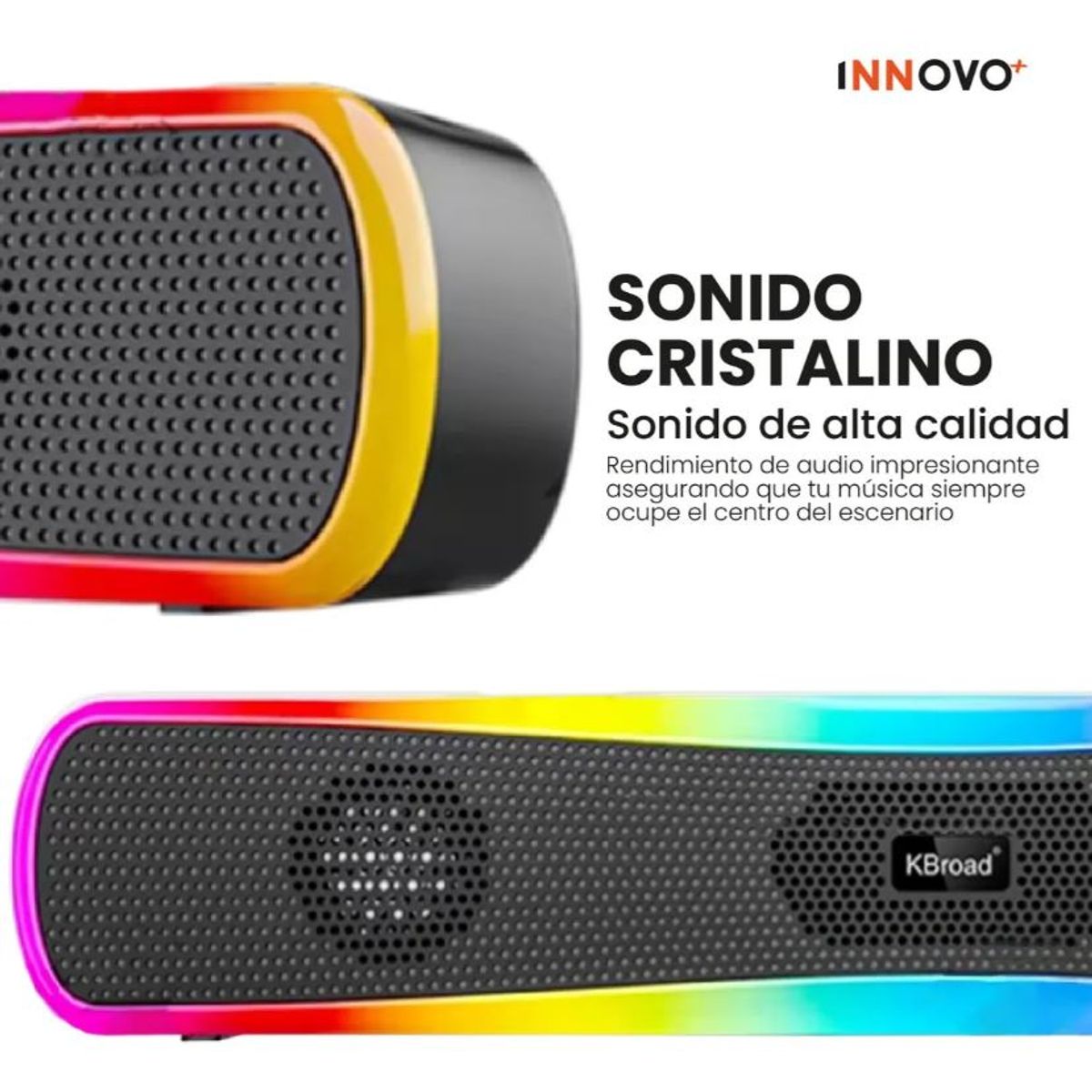 INNOVA - Barra De Sonido Parlante Rgb Kts-1892 Sonido Envolvente Bluetooth Negro 110v Negro 110v