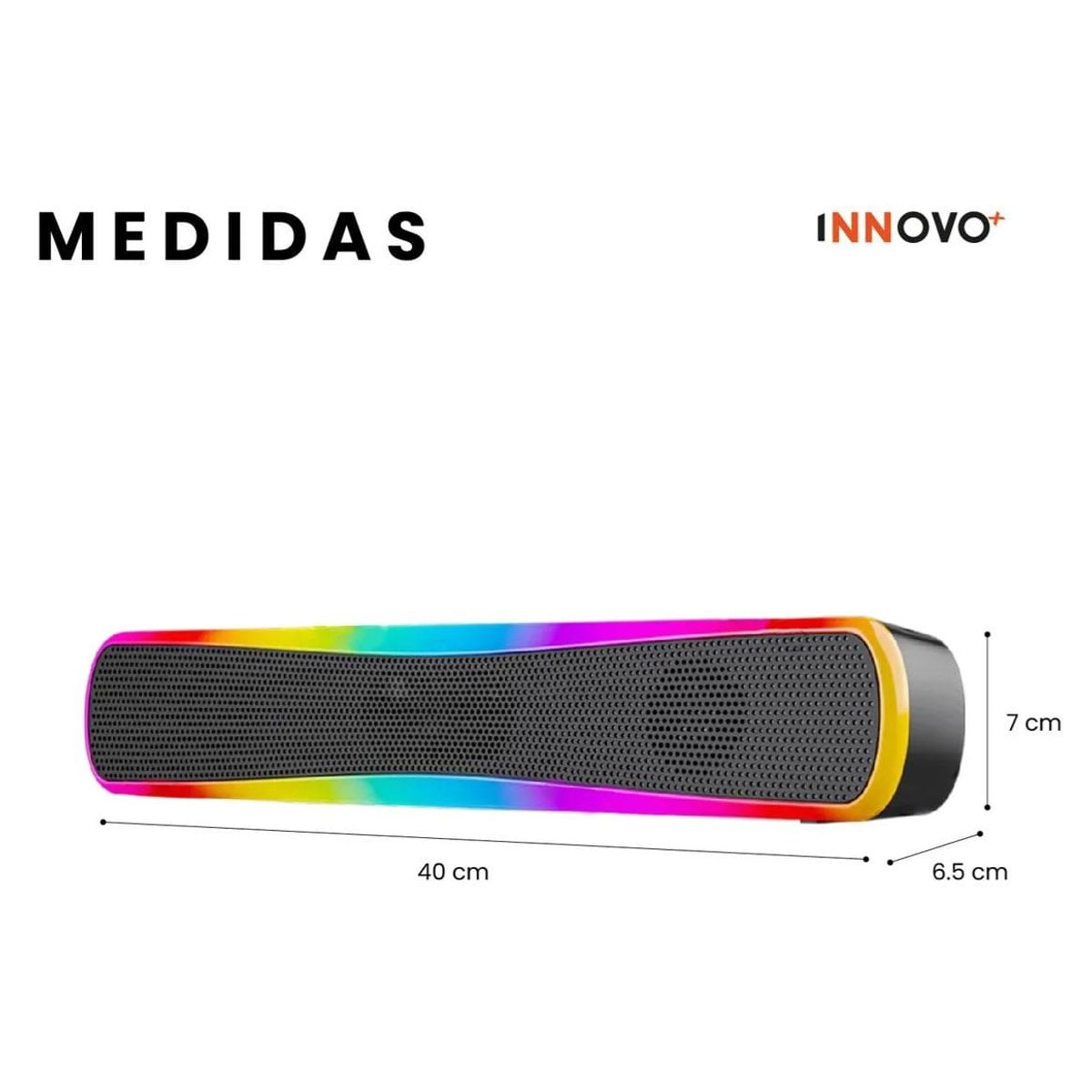 INNOVA - Barra De Sonido Parlante Rgb Kts-1892 Sonido Envolvente Bluetooth Negro 110v Negro 110v