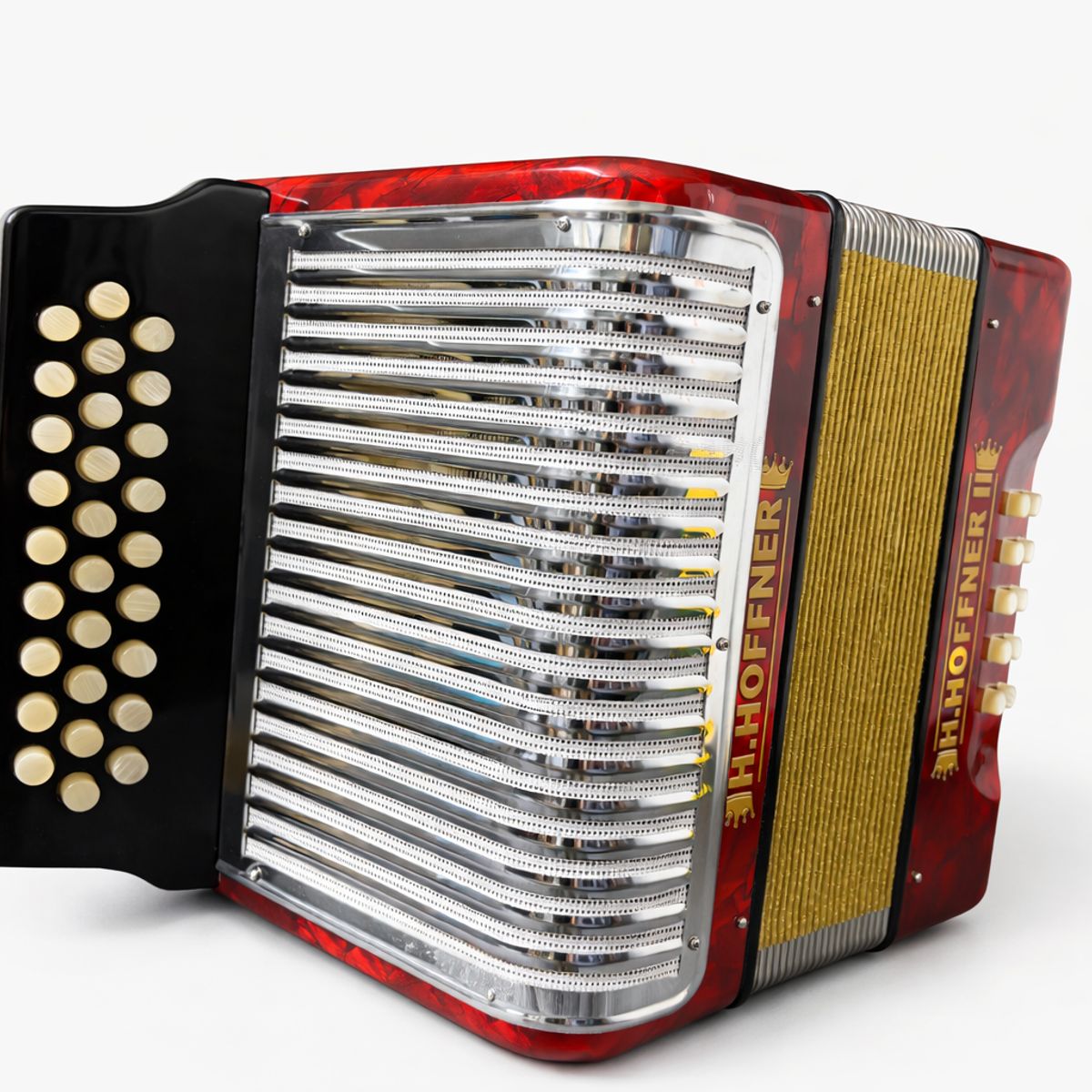 GENERICO - Acordeón Diatónico Höffner Corona 2 Brillante 31 Botones 12 Bajos Afinación F-Bb-Eb