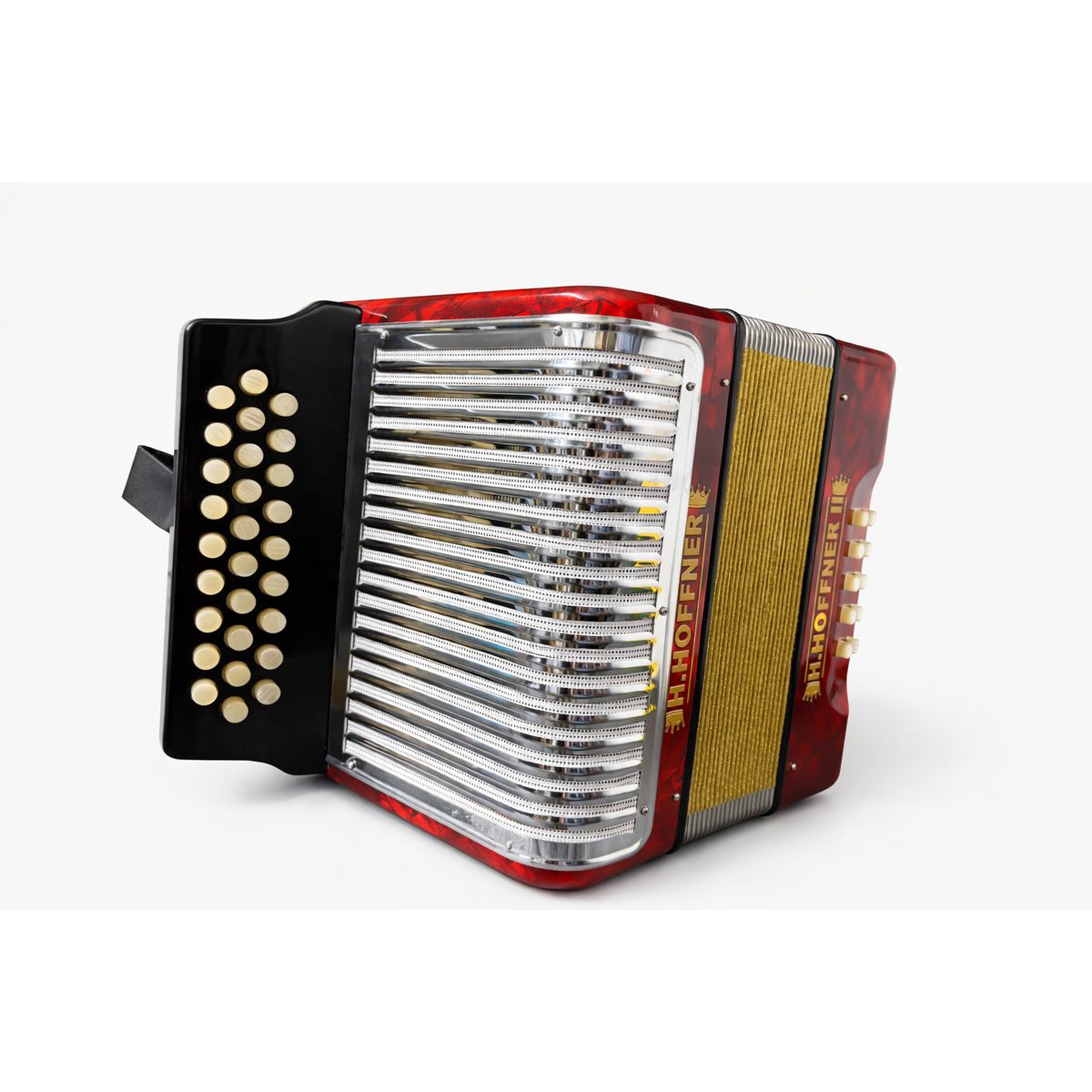 GENERICO - Acordeón Diatónico Höffner Corona 2 Brillante 31 Botones 12 Bajos Afinación F-Bb-Eb