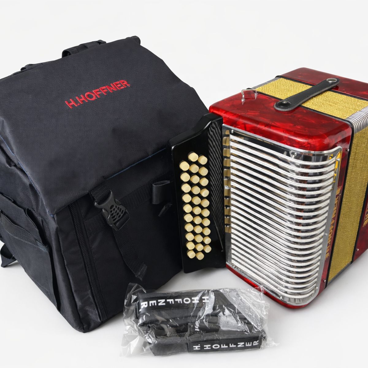 GENERICO - Acordeón Diatónico Höffner Corona 2 Brillante 31 Botones 12 Bajos Afinación F-Bb-Eb