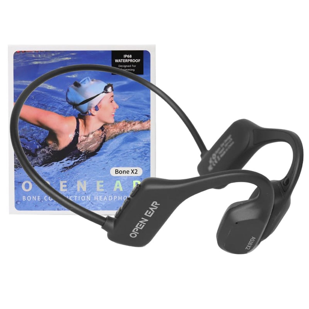 GENERICO - Audifonos Natacion Conduccion Osea Sumergible Nadar Ip68 Mp3 Negro