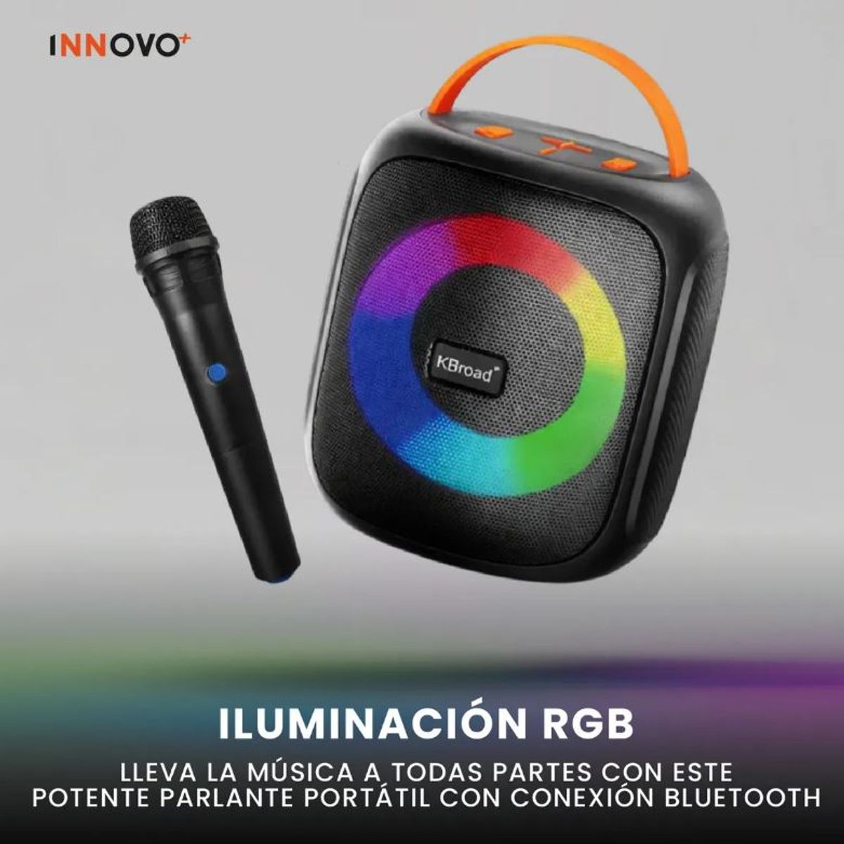 INNOVA - Parlante Bluetooth Karaoke Kts-2387 Micrófono Inalambrico Radio Fm Usb Sd Negro 110v Negro 110v