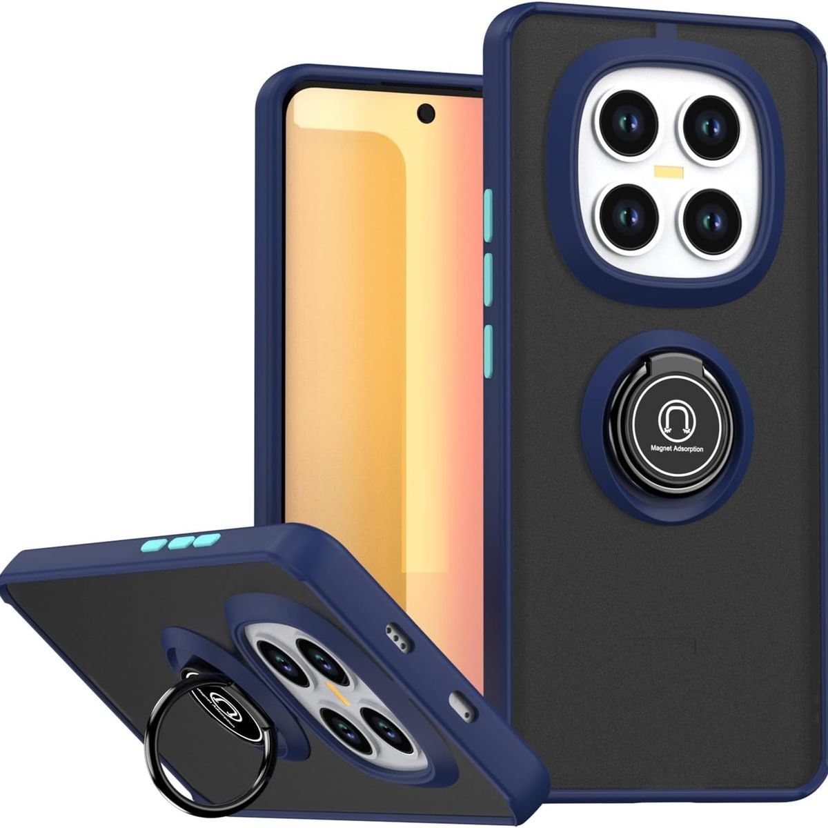 GENERICO - Funda Estuche Mate Con Anillo Compatible Xiaomi Note 15 4G Y 5G Azul
