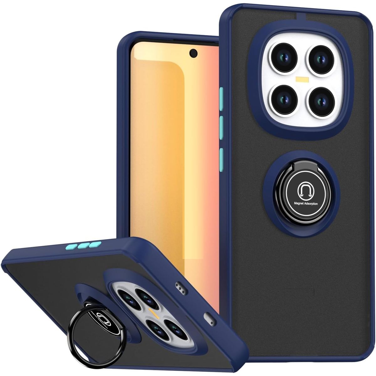 GENERICO - Funda Estuche Mate Con Anillo Compatible Xiaomi Note 15 4G Y 5G Azul