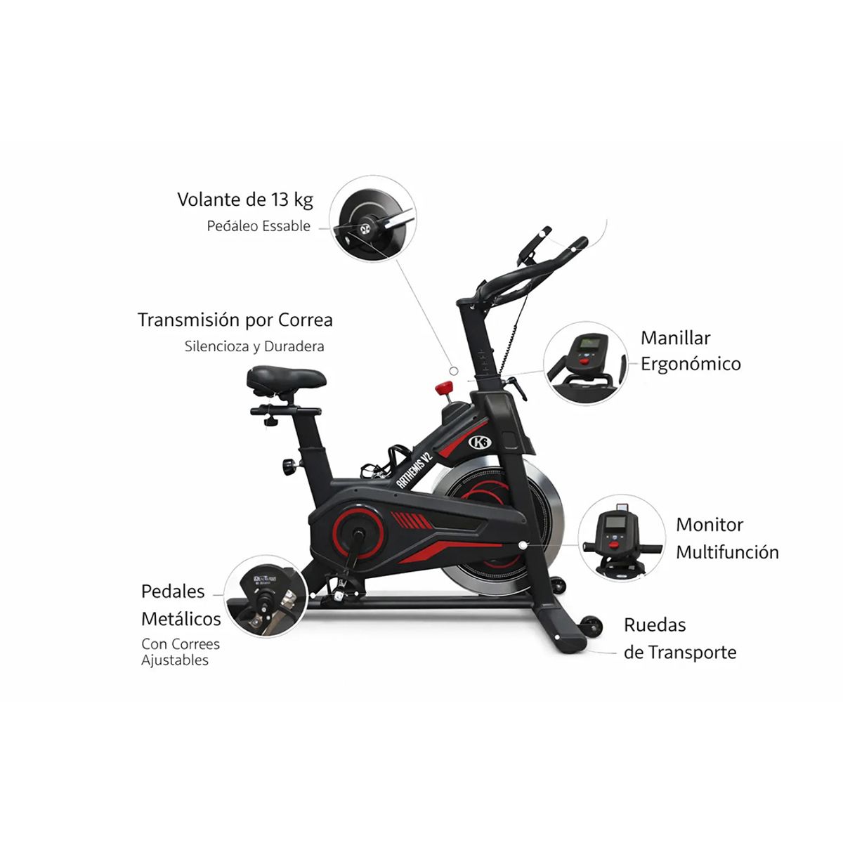 K6 - Bicicleta Spinning Estatica Arthemis V2 K6