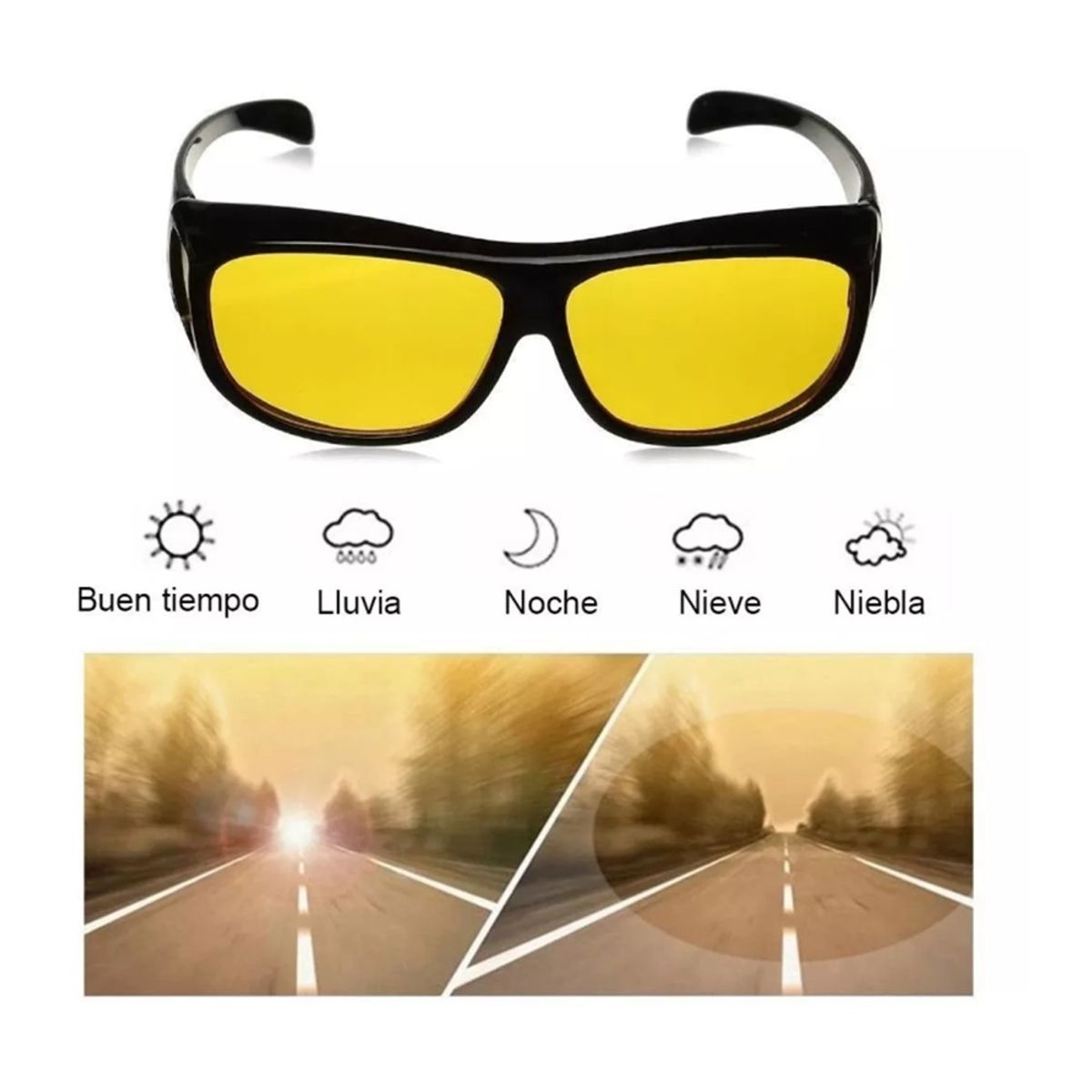 GENERICO - Gafas Polarizadas Vision Nocturna Diurna con Lentes Amarillos y Oscuros