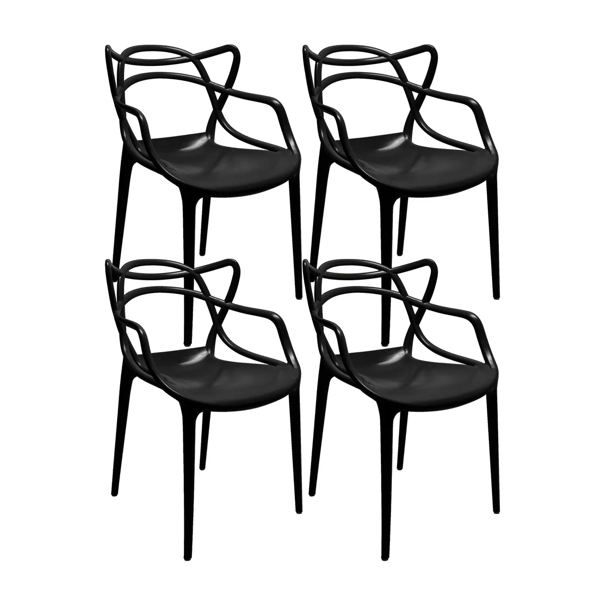 BOXBIT - Set de 4 Sillas Exterior Sidney Con Brazos - Grafito