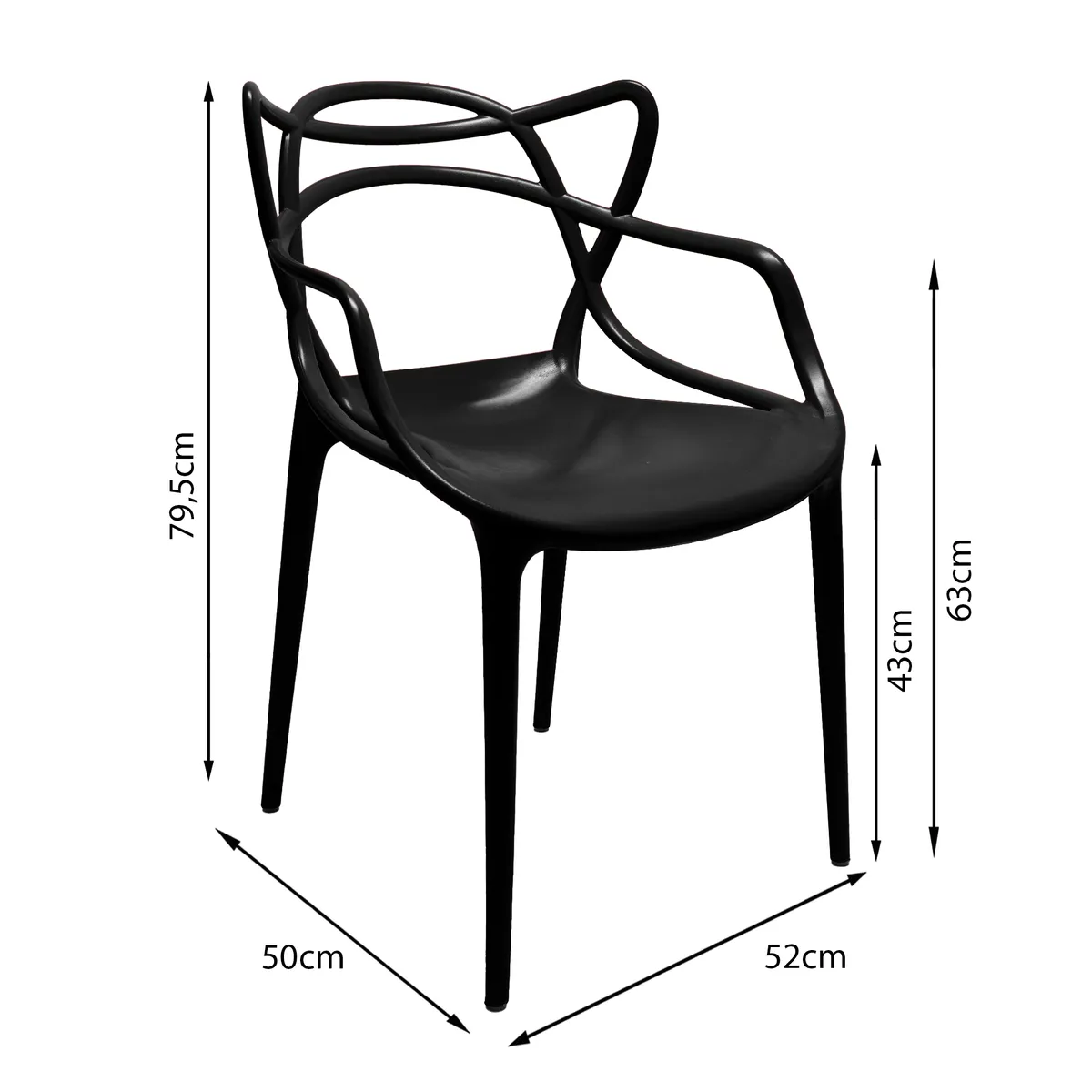 BOXBIT - Set de 4 Sillas Exterior Sidney Con Brazos - Grafito