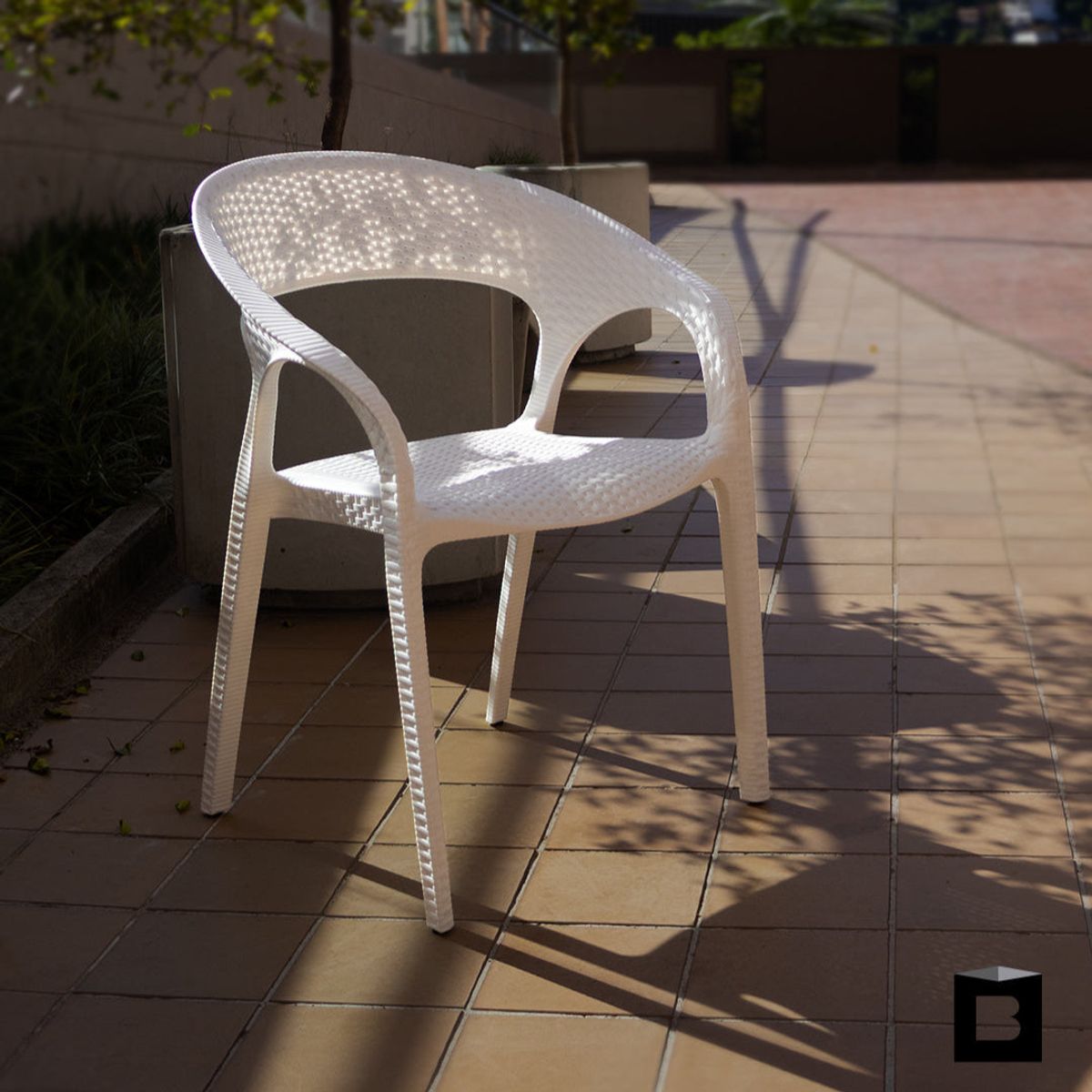 BOXBIT - SILLA EXTERIOR RATAN CURVE BLANCO BOXBIT
