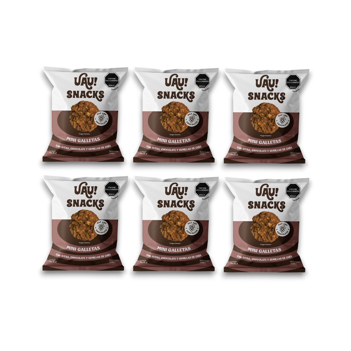 GARABATOS - Galletas Mini Avena Chocolate y Chia 30g Monterojo X6 Uds