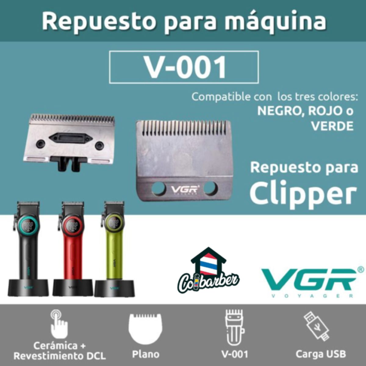 VGR - Cuchilla VGR 001 Repuesto Original Completa