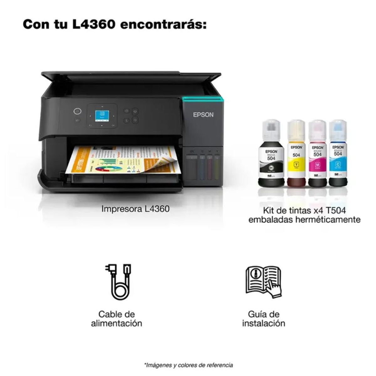 EPSON - Impresora Multifuncional EPSON Ecotank L4360 WiFi Hg-Of - Negro