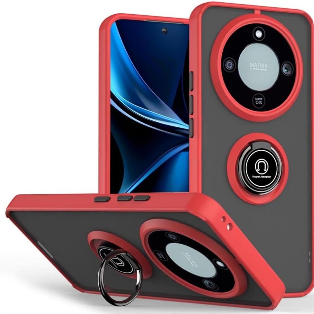 GENERICO - Funda Estuche Anti Golpes Mate Compatible Con Honor Magic 8 Lite Rojo