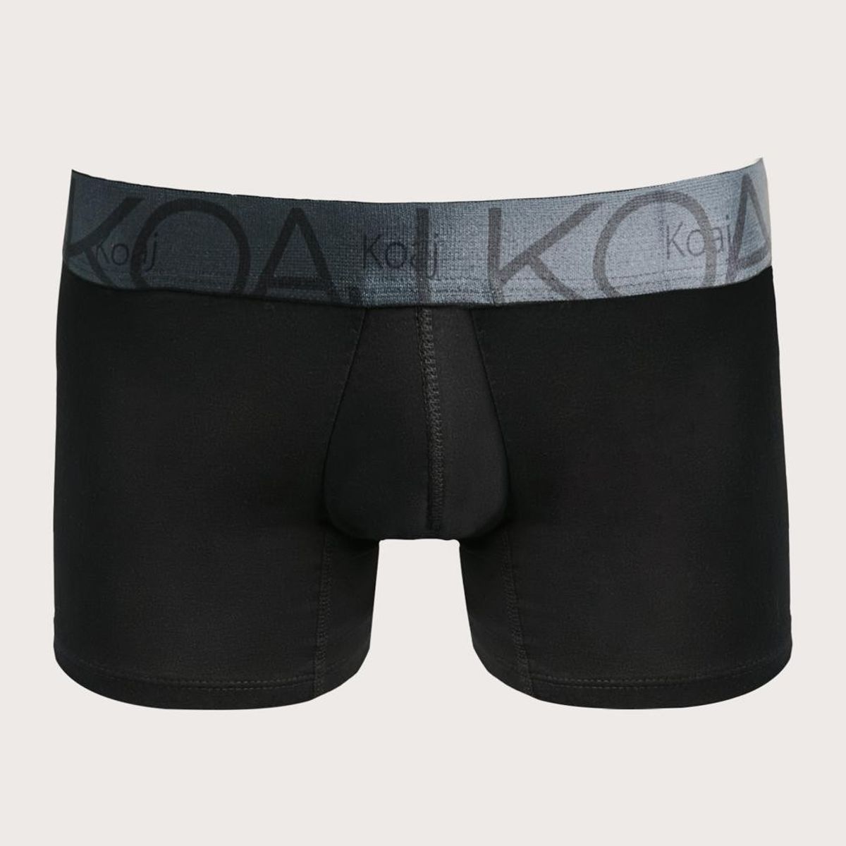 KOAJ - KOAJ Bóxer negro trunk-corto para hombre, elaborado en tela de HOMBRE