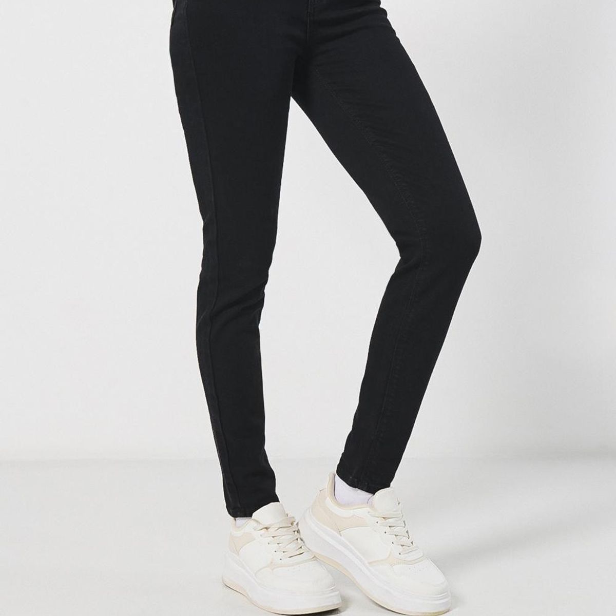 KOAJ - KOAJ Jean jegging negro con cremallera y tiro súper alto Mujer