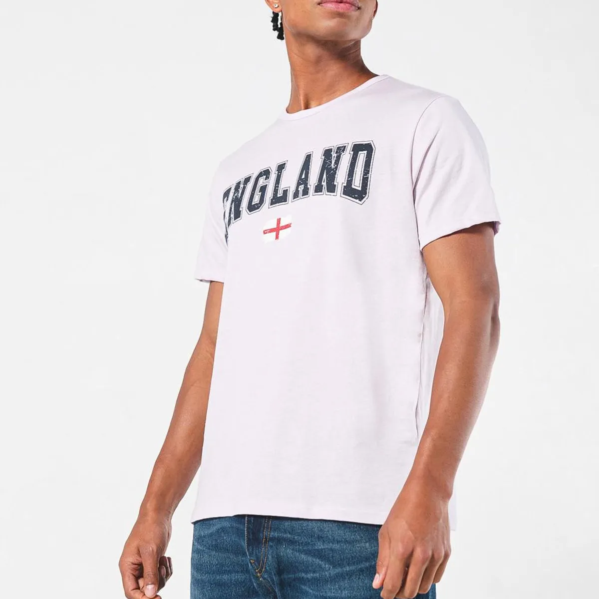 KOAJ - KOAJ Camiseta lila clara con diseño college y manga corta Hombre