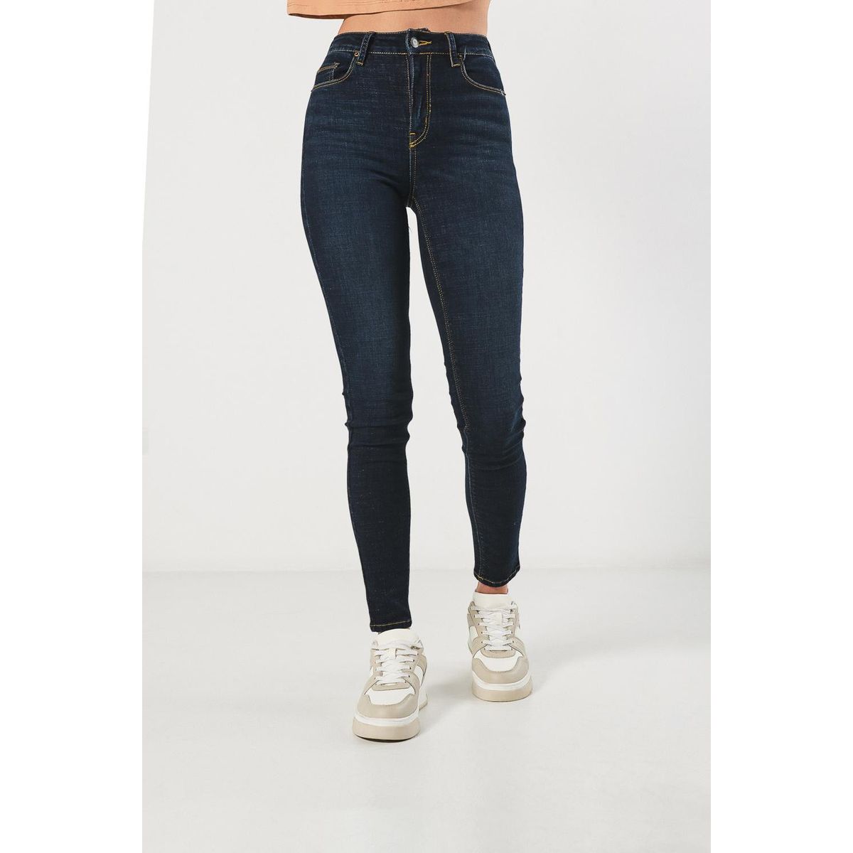 KOAJ - KOAJ Jean azul jegging ajustado con tiro súper alto y bolsi Mujer