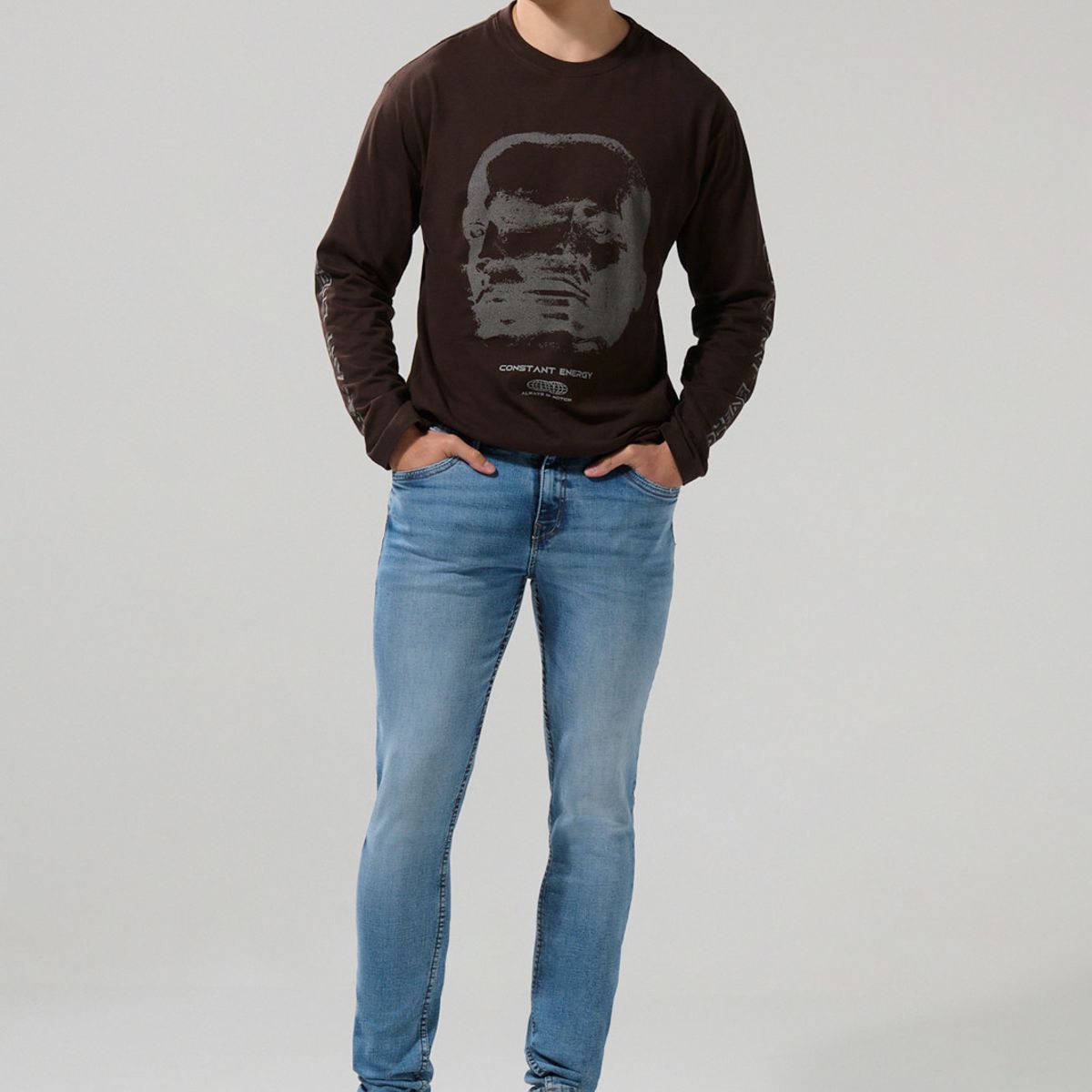 KOAJ - KOAJ Jean azul medio skinny ceñido con tiro bajo y bolsillo Hombre