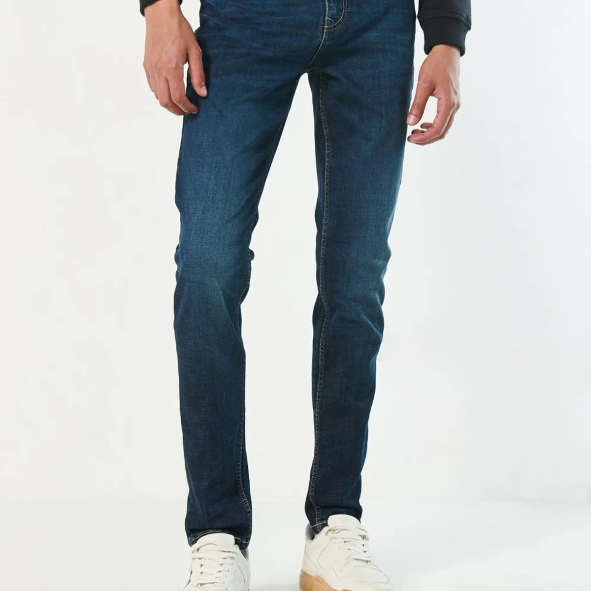 KOAJ - KOAJ Jean skinny tiro bajo azul oscuro ajustado con 5 bolsi Hombre