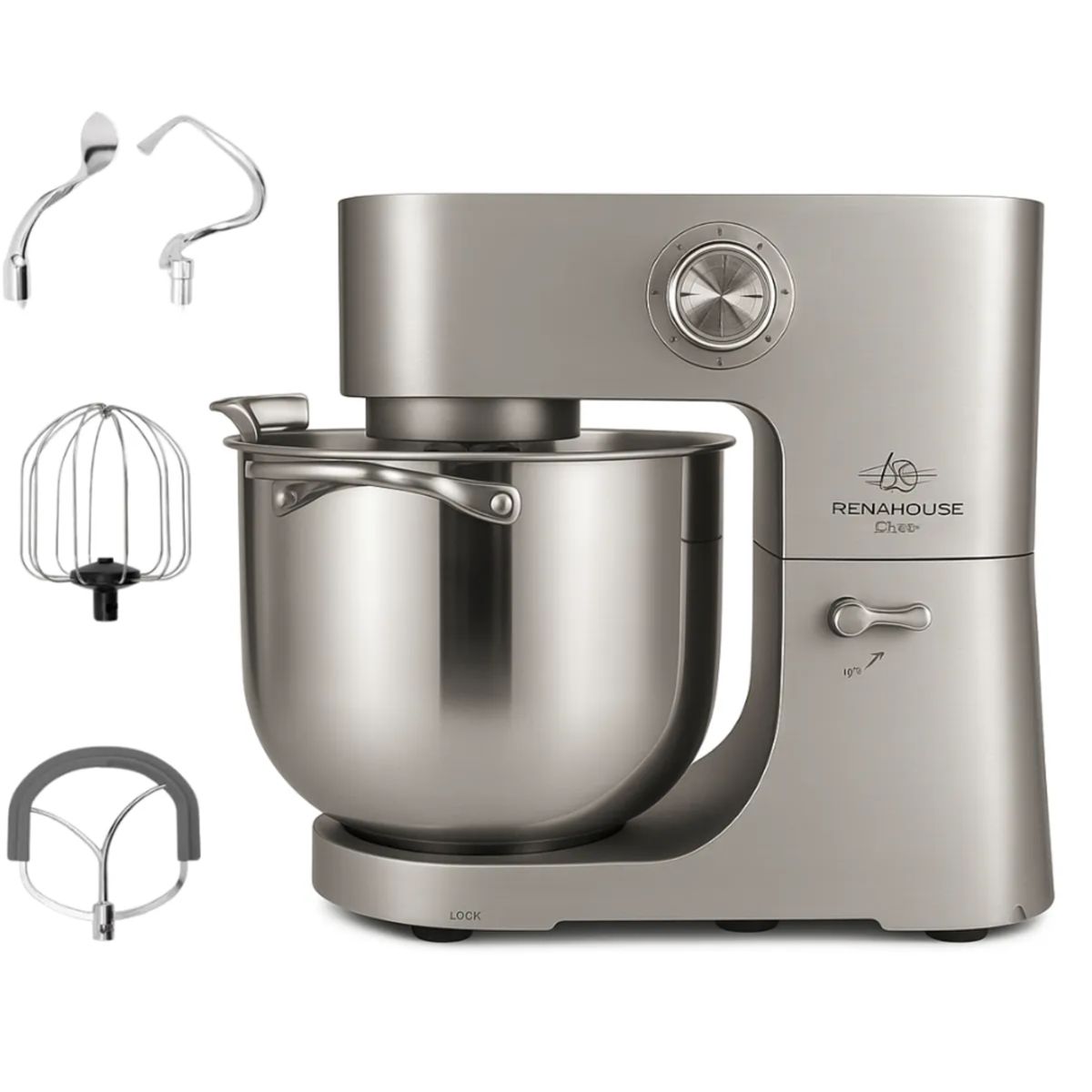 RENAHOUSE - Batidora Amasadora Industrial Acero Inoxidable 15l 6 Velocidades