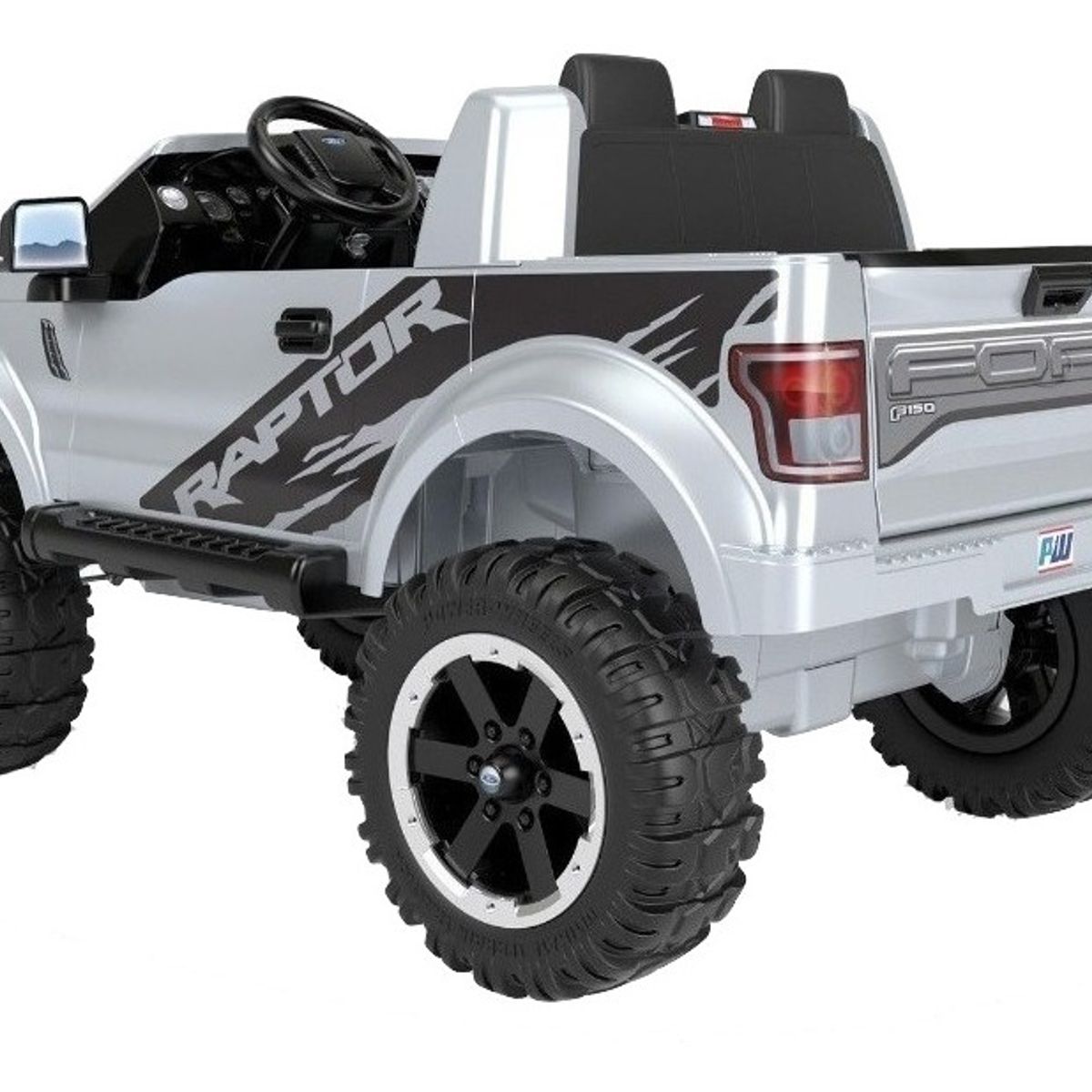 FORD - Auto Eléctrico Power Wheels Ford Plateado 12v 2 Plazas Con Baúl Y Sonidos