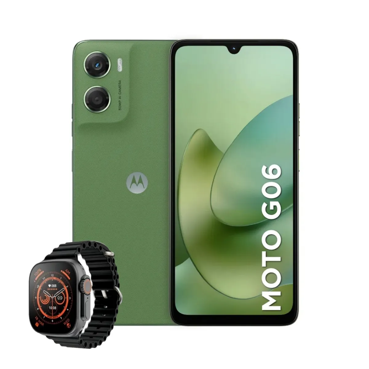 MOTOROLA - Celular MOTOROLA G06 256GB 4GB+4GB Verde + Smartwatch