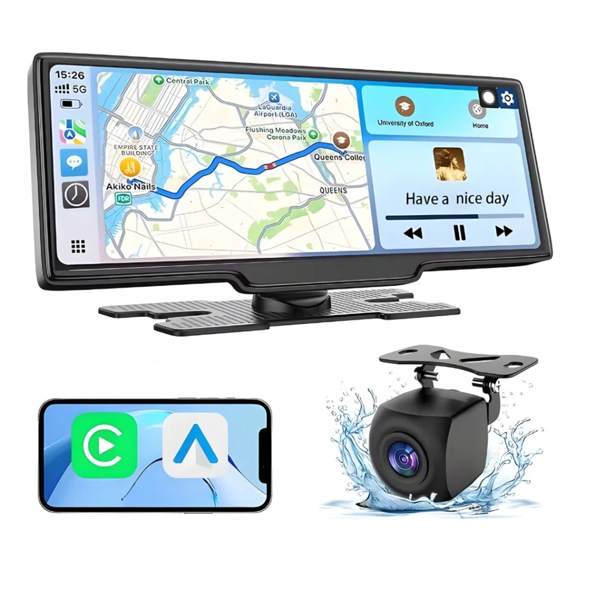 TECNOHOGAR JS - Radio Pantalla Carro Car Play 10 Pulgadas Cámara Trasera Hd Negro