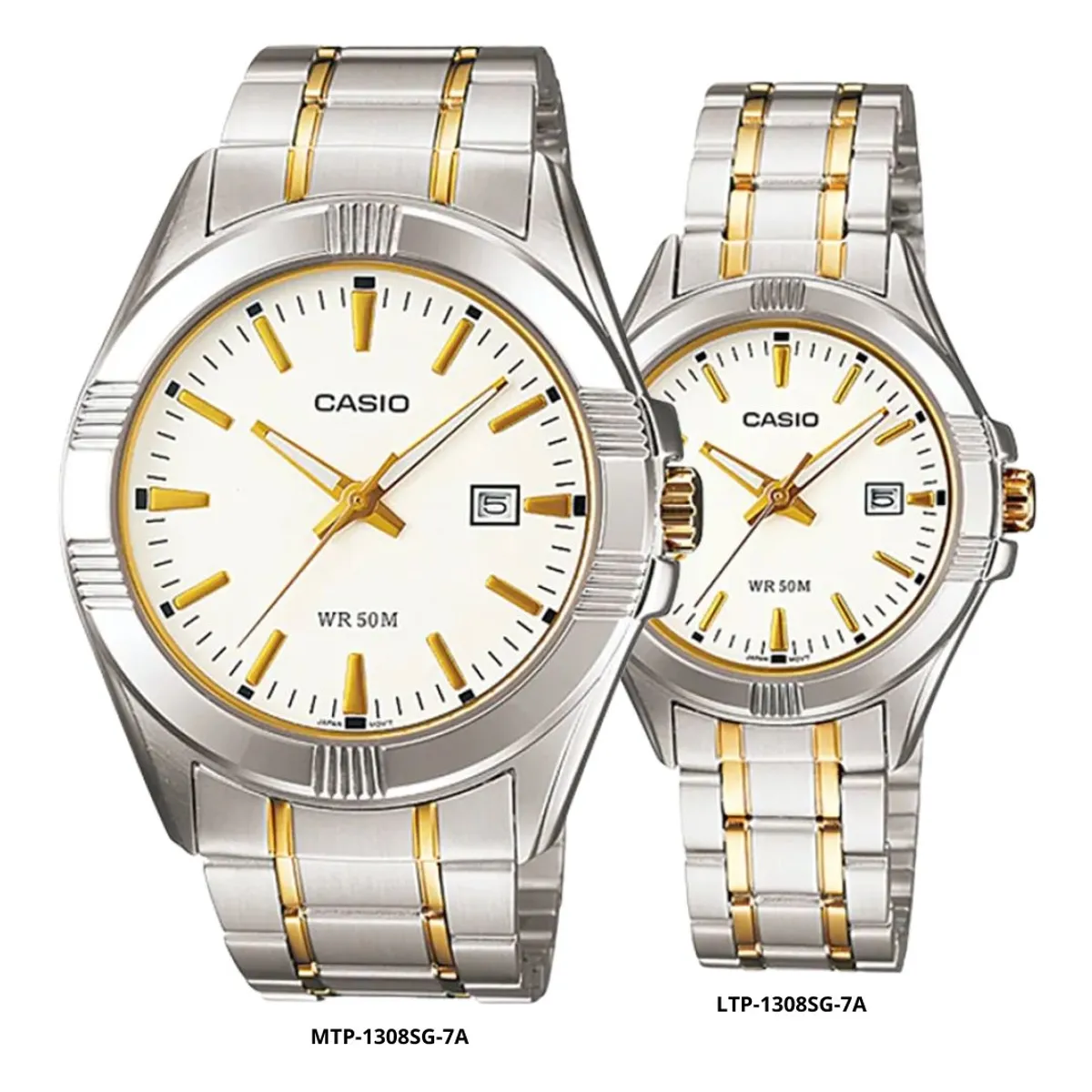 CASIO - Reloj Casio En Pareja Modelo 1308SG-7A Diseño Elegante