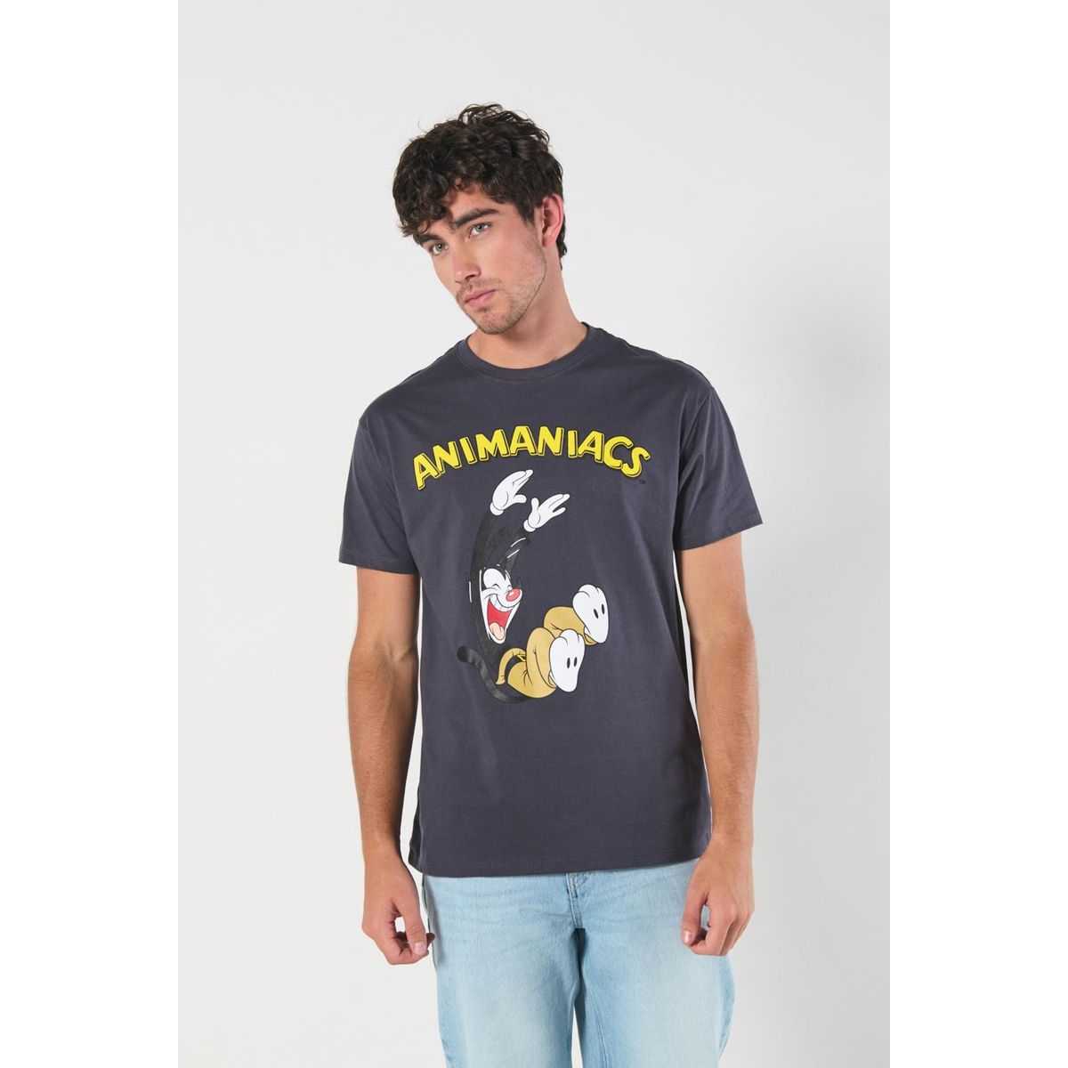 KOAJ - KOAJ Camiseta de Animaniacs gris intensa con manga corta Hombre