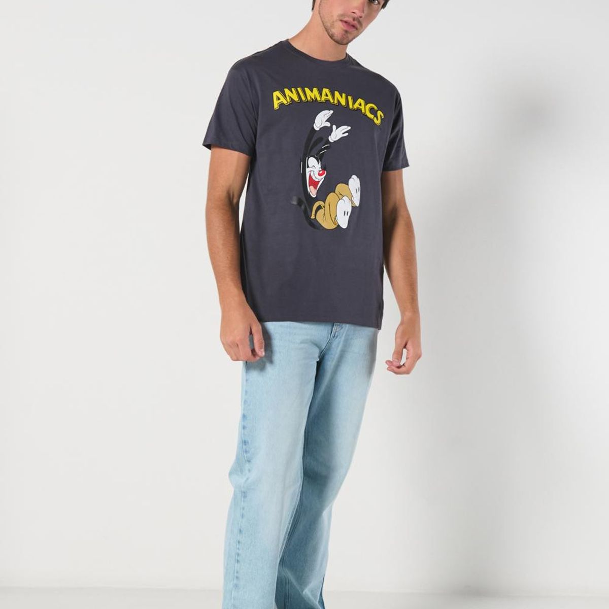 KOAJ - KOAJ Camiseta de Animaniacs gris intensa con manga corta Hombre