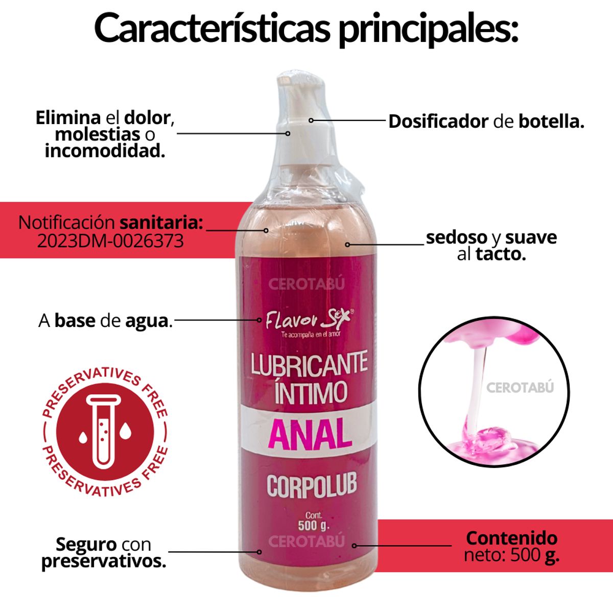 GENERICO - Lubricante Anal Corpolub Dilatador Anestésico Sexoanal 500ml