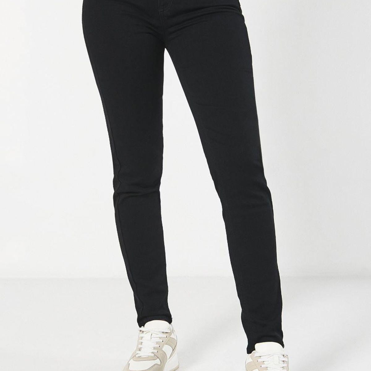KOAJ - KOAJ Jean negro push up con tiro alto y realce posterior Mujer