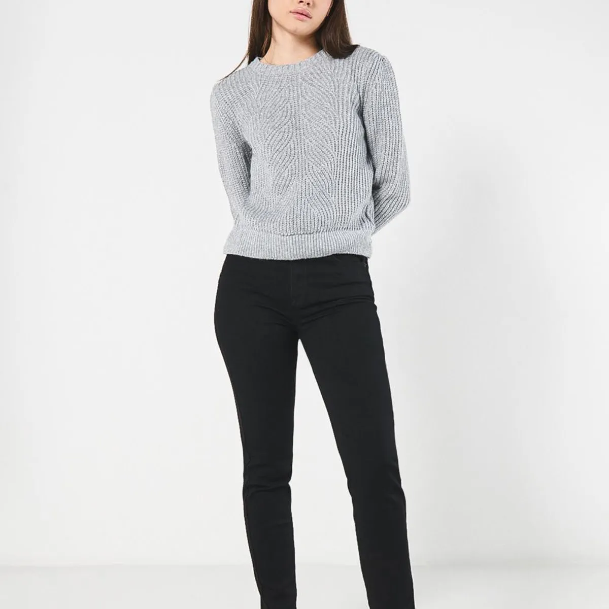 KOAJ - KOAJ Jean negro push up con tiro alto y realce posterior Mujer